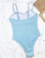 Fashion Blue Solid Color One-piece All-in-one Swimsuit