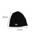 Fashion Black And White Wool Appliqué Knitted Beanie