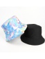 Fashion Black Tie-dye Butterfly Print Double-sided Fisherman Hat