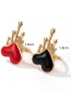 Fashion Red+black Drop Oil Flow Heart Love Ring
