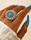 Fashion Geometry Oval Turquoise Geometric Ring