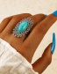Fashion Geometry Oval Turquoise Geometric Ring