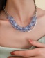 Fashion Clear Blue Acrylic Chain Stitching Pearl Necklace