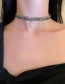 Fashion Dark Grey Diamond Ice Flower Necklace Neckband