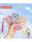 Fashion Bubble Bunny Cartoon Printing Braided Hand Rope Push Card Holder