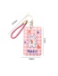 Fashion Milk Tea Bear Cartoon Printing Braided Hand Rope Push Card Holder