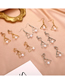 Fashion Gold Coloren Ear Clip Metal Double Triangle Pearl Ear Clip
