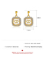Fashion Gold Color Geometric Square Diamond Pearl Earrings