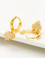 Fashion Gold Color Copper Micro-inlaid Zirconium Heart-shaped Earrings