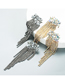 Fashion Silver Color Full Diamond Claw Chain Tassel Earrings