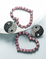 Fashion Pink Alloy Diamond Tai Chi Hollow Love Earrings