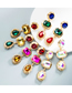 Fashion Ab Color Geometric Color Diamond Earrings