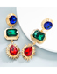 Fashion Ab Color Geometric Color Diamond Earrings