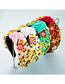 Fashion White Sewing Colorful Floral Knotted Wide-brimmed Headband