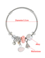 Fashion Swan Alloy Diamond Diy Swan Pendant Stainless Steel Bracelet