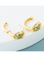 Fashion Gold Color Pure Copper Gold Color-plated Micro-inlaid Color Zirconium Double Ring Buckle Earrings