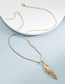 Fashion Color Gold Color-plated Copper And Zirconium Leaf Necklace