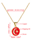 Fashion Red Copper Micro-inlaid Zirconium Oil Drop Oil Moon Star Necklace