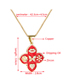 Fashion Red Copper Inlaid Zirconium Oil Drop Cross Flower Necklace