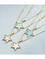 Fashion Green Copper Micro-inlaid Zirconium Oil Drop Five-pointed Star Necklace