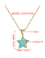 Fashion Green Copper Micro-inlaid Zirconium Oil Drop Five-pointed Star Necklace