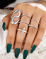 Fashion 3# Flower Geometric Pearl Ring Set
