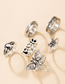 Fashion Silver Color Alien Butterfly Tai Chi Letter Ring Set