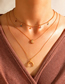 Fashion Gold Color Colorful Water Drop Moon Multilayer Necklace