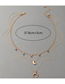 Fashion Gold Color Colorful Water Drop Moon Multilayer Necklace