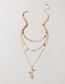 Fashion Gold Color Alloy Five-pointed Star Tassel Rose Necklace