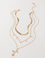Fashion Gold Color Alloy Five-pointed Star Tassel Rose Necklace
