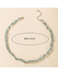 Fashion Green Colorblock Beige Bead Thin Chain Necklace