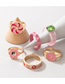 Fashion Gold Color Alloy Flower Windmill Crescent Color Matching Ring Set