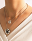 Fashion Silver Color Alloy Flower Double Necklace