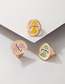 Fashion Color Geometric Dripping Mushroom Ring Set