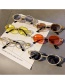Fashion Transparent Sheet Flat Frame Claw Chain Rhinestone Sunglasses
