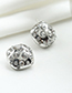 Fashion Silver Alloy Diamond Square Earrings