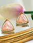 Fashion Pink Alloy Resin Triangle Earrings