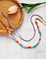 Fashion Color Resin Rice Bead Letter Double Necklace
