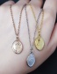 Fashion Steel Color 40+5cm Titanium Steel 18k Real Gold Color Plated Eye Necklace