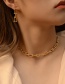 Fashion Steel Color Necklace 35+5cm Titanium Steel 18k Gold Color U-shaped Necklace