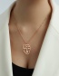 Fashion Steel Face Necklace 39+5cm Titanium Steel 18k Gold Color Hollow Face Necklace