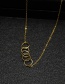 Fashion Steel Color Titanium Steel Five-ring Stitching Necklace