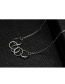 Fashion Steel Color Titanium Steel Five-ring Stitching Necklace