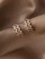 Fashion Silver Color Micro Diamond Double-layer Wave Stud Earrings