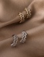 Fashion Silver Color Micro Diamond Double-layer Wave Stud Earrings