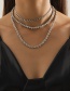 Fashion Silver Color Multi-layer Twist Chain Hollow Diamond Necklace