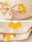 Fashion Yellow Long-sleeved Doll Collar Flower Print Bag Fart