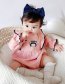 Fashion Pink Flying Sleeve Round Neck Baby Jumpsuit