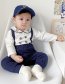 Fashion Blue Navy Style Baby Jumpsuit